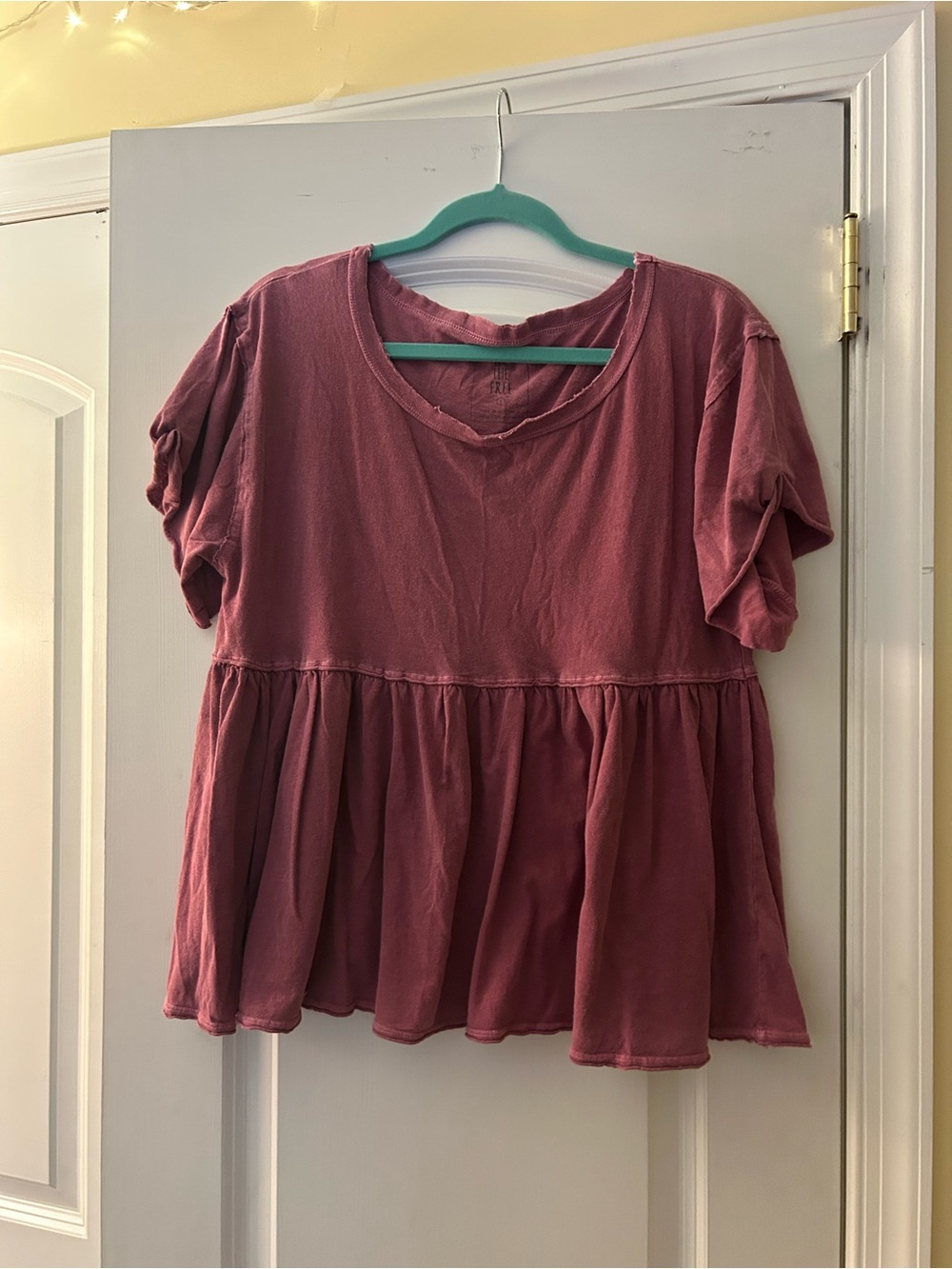 WE THE FREE Women's Peplum Short-Sleeve Tee - Mauve Pink